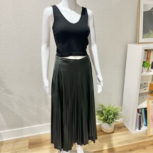 Zara Faux Leather Black Wrap Skirt